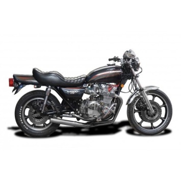 Delkevic volledig systeem Short Straight RVS 350mm zonder e-keur - KZ1000LTD (KZ1000B1-B2) (1977-1978)