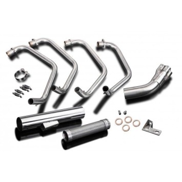 Delkevic volledig systeem Short Straight RVS 350mm zonder e-keur - KZ1000LTD (KZ1000B1-B2) (1977-1978)