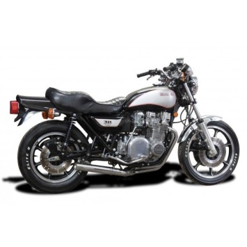 Delkevic volledig systeem Short Straight RVS 350mm zonder e-keur - KZ1000LTD (KZ1000B3-B4) (1979-1980)