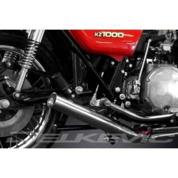 Delkevic volledig systeem Short Straight RVS 350mm zonder e-keur - Z1000A1 A2 (1977-1978)