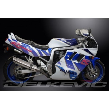Delkevic slip-on kit Round RVS 350mm zonder e-keur - GSX-R1100 (1989-1992)