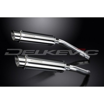 Delkevic slip-on kit Round RVS 350mm zonder e-keur - GSX-R1100 (1989-1992)