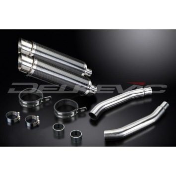 Delkevic slip-on kit Round Carbon 350mm zonder e-keur - GSX-R1100 (1989-1992)