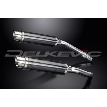 Delkevic slip-on kit Round Carbon 350mm zonder e-keur - GSX-R1100 (1989-1992)