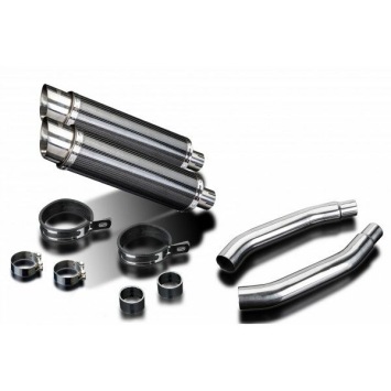 Delkevic slip-on kit Round Carbon 350mm zonder e-keur - GSX-R1100 (1989-1992)