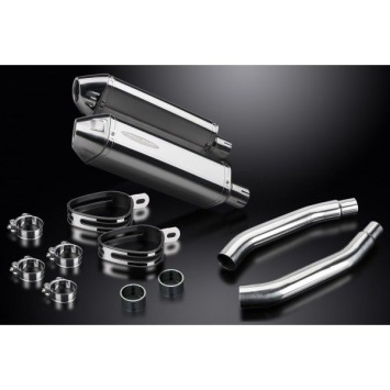 Delkevic slip-on kit Tri-Oval RVS 320mm zonder e-keur - GSX-R1100 (1989-1992)