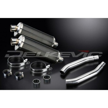Delkevic slip-on kit Oval Carbon 350mm zonder e-keur - GSX-R1100 (1989-1992)