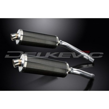 Delkevic slip-on kit Oval Carbon 350mm zonder e-keur - GSX-R1100 (1989-1992)
