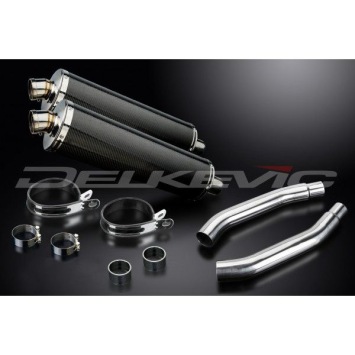 Delkevic slip-on kit Oval Carbon 450mm zonder e-keur - GSX-R1100 (1989-1992)
