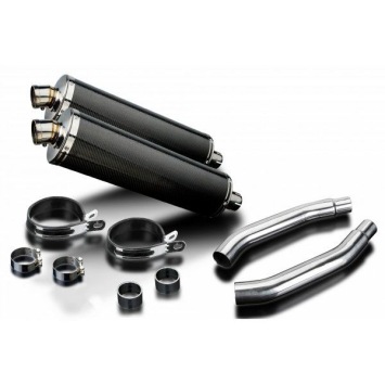 Delkevic slip-on kit Oval Carbon 450mm zonder e-keur - GSX-R1100 (1989-1992)