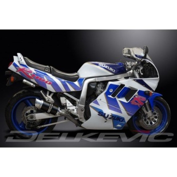 Delkevic slip-on kit Round Carbon 200mm zonder e-keur - GSX-R1100 (1989-1992)