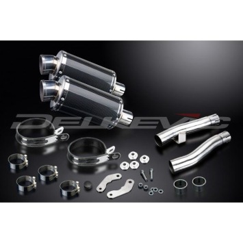 Delkevic slip-on kit Oval Carbon 225mm zonder e-keur - Zephyr 1100 ZR1100A(1992-1995)