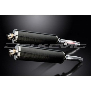 Delkevic slip-on kit Oval Carbon 450mm zonder e-keur - Zephyr 1100 ZR1100A(1992-1995)