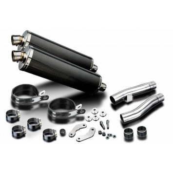 Delkevic slip-on kit Oval Carbon 450mm zonder e-keur - Zephyr 1100 ZR1100A(1992-1995)