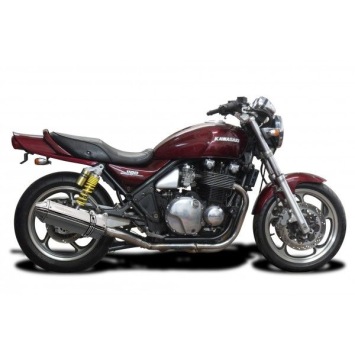 Delkevic slip-on kit Tri-Oval RVS 320mm zonder e-keur - Zephyr 1100 ZR1100A(1992-1995)