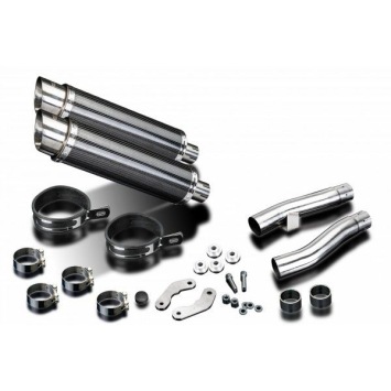 Delkevic slip-on kit Round Carbon 350mm zonder e-keur - Zephyr 1100 ZR1100A(1992-1995)