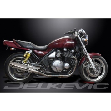 Delkevic slip-on kit Round RVS 350mm zonder e-keur - Zephyr 1100 ZR1100A(1992-1995)