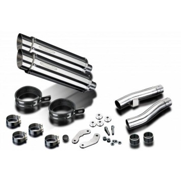 Delkevic slip-on kit Round RVS 350mm zonder e-keur - Zephyr 1100 ZR1100A(1992-1995)