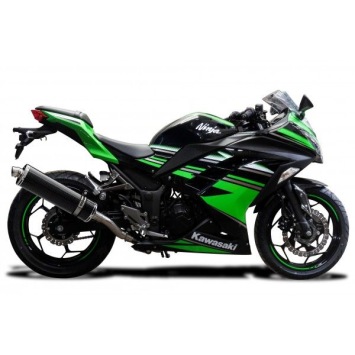Delkevic volledig systeem Oval Carbon 450mm zonder e-keur - NINJA 300 (2013-2019)