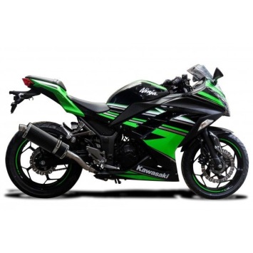 Delkevic volledig systeem Oval Carbon 350mm zonder e-keur - NINJA 300 (2013-2019)