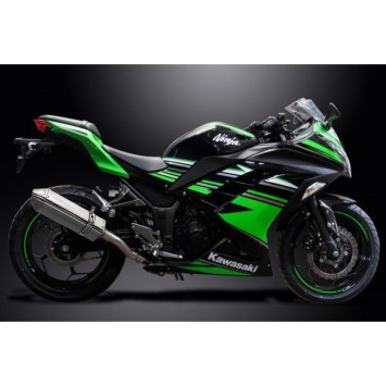 Delkevic volledig systeem Tri-Oval RVS 320mm zonder e-keur - NINJA 300 (2013-2019)