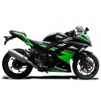 Delkevic volledig systeem Tri-Oval RVS 320mm zonder e-keur - NINJA 300 (2013-2019)