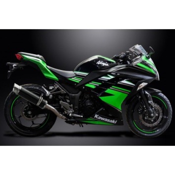 Delkevic volledig systeem Round Carbon 350mm zonder e-keur - NINJA 300 (2013-2019)