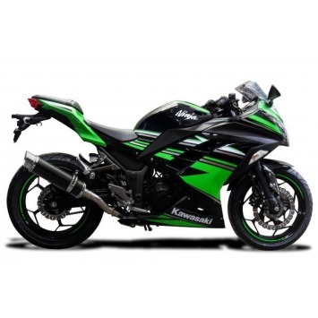 Delkevic volledig systeem Round Carbon 350mm zonder e-keur - NINJA 300 (2013-2019)