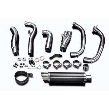 Delkevic volledig systeem Round Carbon 350mm zonder e-keur - NINJA 300 (2013-2019)