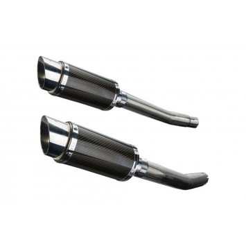 Delkevic slip-on kit Round Carbon 200mm zonder e-keur - GSX1300R HAYABUSA (2008-2019)