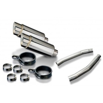 Delkevic slip-on kit Round RVS 200mm zonder e-keur - GSX1300R HAYABUSA (2008-2019)