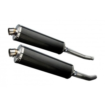 Delkevic slip-on kit Oval Carbon 450mm zonder e-keur - GSX1300R HAYABUSA (2008-2019)
