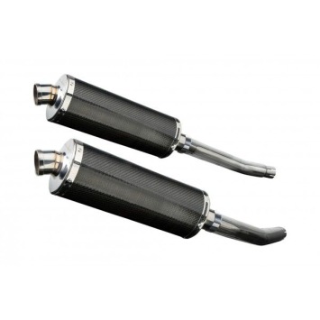 Delkevic slip-on kit Oval Carbon 350mm zonder e-keur - GSX1300R HAYABUSA (2008-2019)