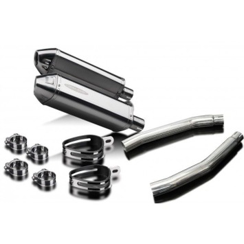 Delkevic slip-on kit Tri-Oval RVS 320mm zonder e-keur - GSX1300R HAYABUSA (2008-2019)