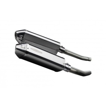 Delkevic slip-on kit Tri-Oval RVS 320mm zonder e-keur - GSX1300R HAYABUSA (2008-2019)