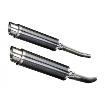 Delkevic slip-on kit Round Carbon 350mm zonder e-keur - GSX1300R HAYABUSA (2008-2019)