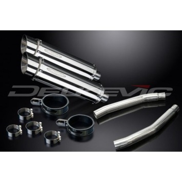 Delkevic slip-on kit Round RVS 350mm zonder e-keur - GSX1300R HAYABUSA (2008-2019)