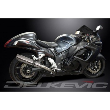 Delkevic slip-on kit Round RVS 350mm zonder e-keur - GSX1300R HAYABUSA (2008-2019)