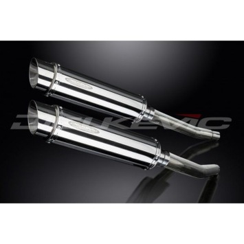 Delkevic slip-on kit Round RVS 350mm zonder e-keur - GSX1300R HAYABUSA (2008-2019)