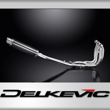 Delkevic volledig systeem Round Carbon 350mm zonder e-keur - GSX1300R HAYABUSA 1999-2007