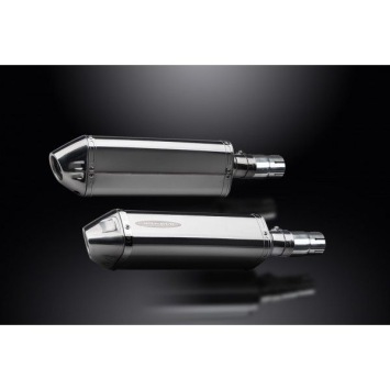 Delkevic slip-on kit Tri-Oval RVS 320mm zonder e-keur - LEGEND (1998-2001)