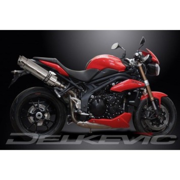 Delkevic slip-on kit Round RVS 350mm zonder e-keur - Speed Triple 1050 (2011-2014)