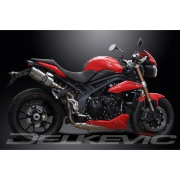 Delkevic slip-on kit Round RVS 200mm zonder e-keur - Speed Triple 1050 (2011-2014)