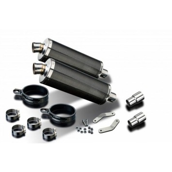 Delkevic slip-on kit Oval Carbon 350mm zonder e-keur - Speed Triple 1050 (2011-2014)