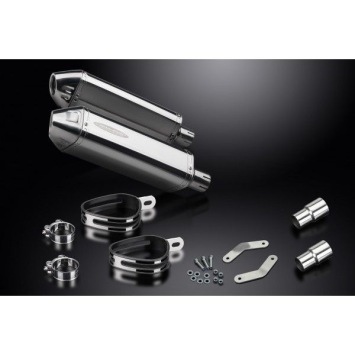 Delkevic slip-on kit Tri-Oval RVS 320mm zonder e-keur - Speed Triple 1050 (2011-2014)