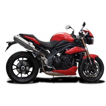 Delkevic slip-on kit Tri-Oval RVS 320mm zonder e-keur - Speed Triple 1050 (2011-2014)
