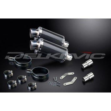 Delkevic slip-on kit Oval Carbon 225mm zonder e-keur - Speed Triple 1050 (2011-2014)