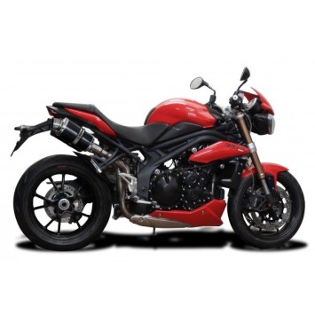 Delkevic slip-on kit Oval Carbon 225mm zonder e-keur - Speed Triple 1050 (2011-2014)