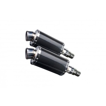 Delkevic slip-on kit Oval Carbon 225mm zonder e-keur - Speed Triple 1050 (2011-2014)