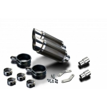 Delkevic slip-on kit Round Carbon 200mm zonder e-keur - Speed Triple 1050 (2011-2014)